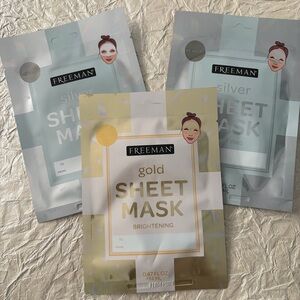 NEW Freeman Silver and Gold Sheet Masks Lot of 3
